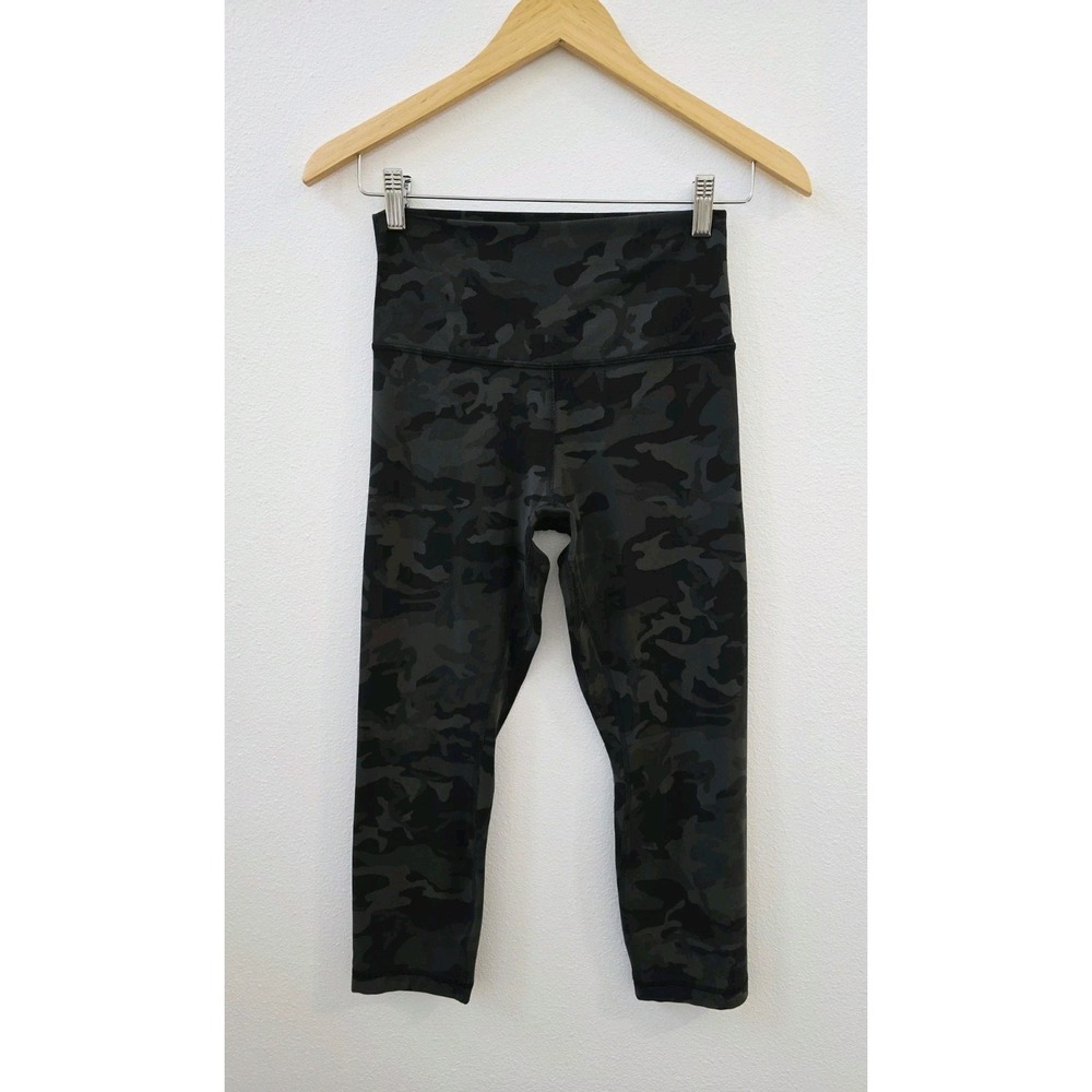 Lululemon Align Crop Leggings Women's Size 6 High Rise Green Camouflage